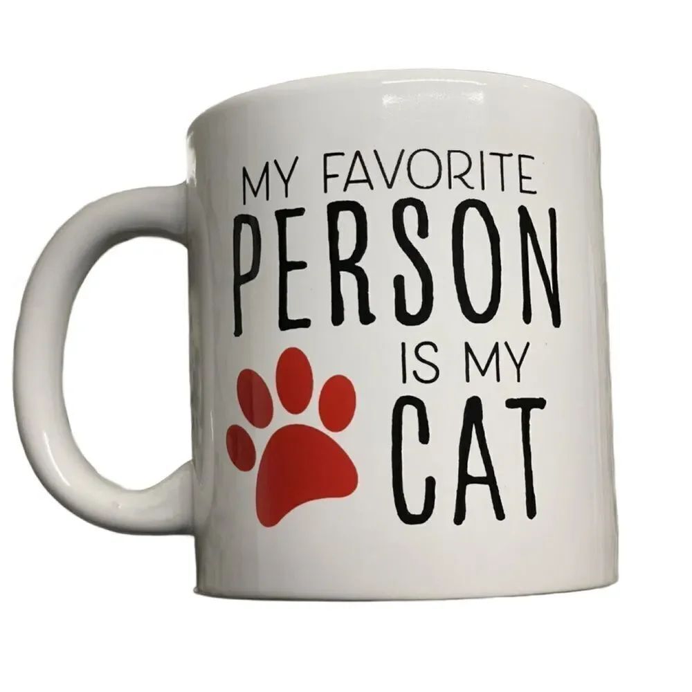 Royal Norfolk White Cat Lover's “My Favorite Person is my Cat” Coffee Mug